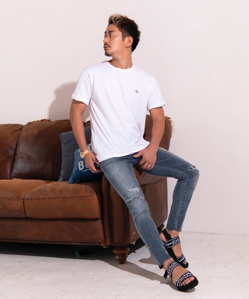 #Re:room（リルーム）の「ツイストリブRe:ワンポイントTシャツ（Tシャツ/カットソー・メンズ・ホワイト/チャコール/カーキ・SMALL/MEDIUM/LARGE）」の15枚目の写真