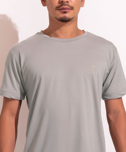 #Re:room（リルーム）の「ツイストリブRe:ワンポイントTシャツ（Tシャツ/カットソー・メンズ・ホワイト/チャコール/カーキ・SMALL/MEDIUM/LARGE）」の6枚目の写真
