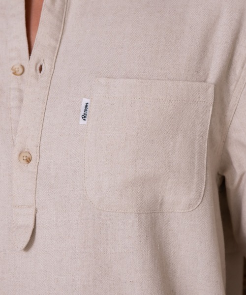 #Re:room（リルーム）の「スタンドカラープルオーバービッグシャツ（シャツ/ブラウス・メンズ・カーキ/ホワイト/ナチュラル・SMALL/MEDIUM）」の13枚目の写真