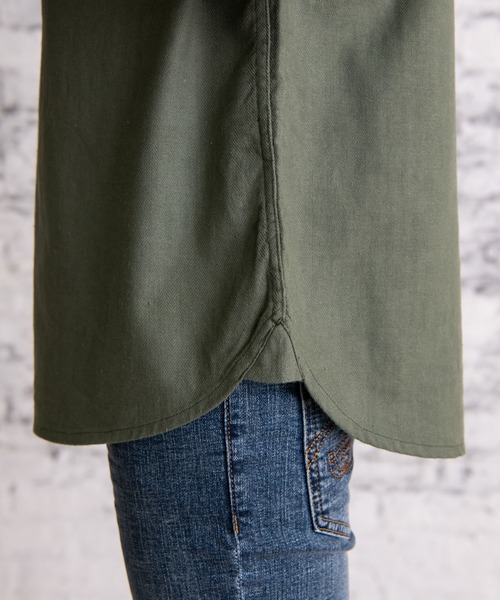 #Re:room（リルーム）の「スタンドカラープルオーバービッグシャツ（シャツ/ブラウス・メンズ・カーキ/ホワイト/ナチュラル・SMALL/MEDIUM）」の10枚目の写真