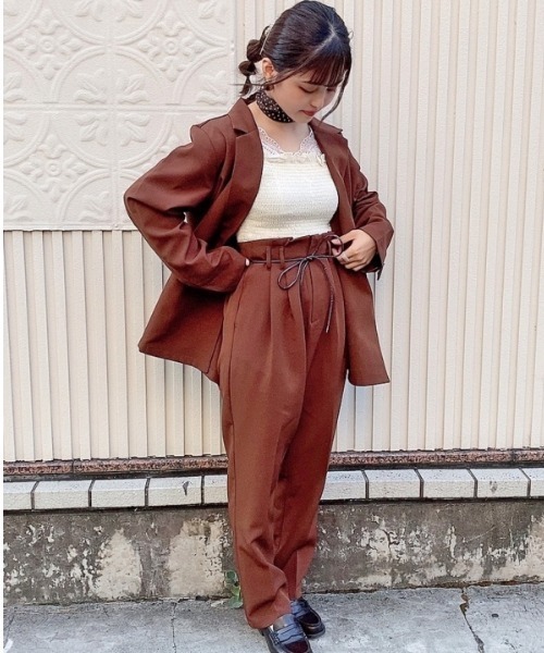 セール ウエストタック紐付き細身パンツ その他パンツ Frunco フランコ のファッション通販 Zozotown