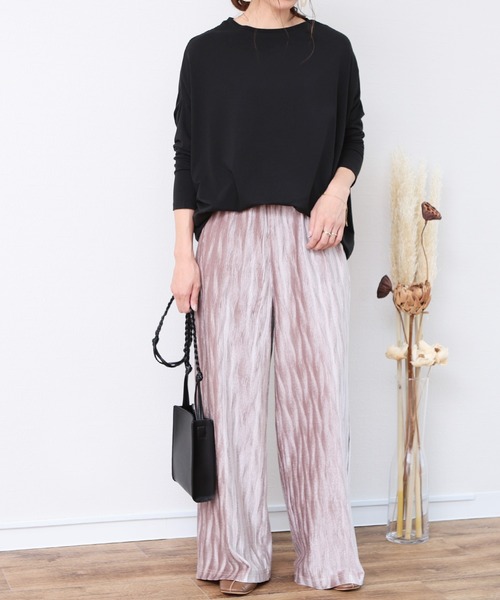 reca（レカ）の「変形ドルマンカットソー（チュニック・レディース・ホワイト/ブラック/杢グレー・ONE SIZE）」の5枚目の写真