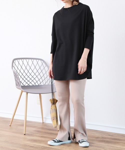 reca（レカ）の「変形ドルマンカットソー（チュニック・レディース・ホワイト/ブラック/杢グレー・ONE SIZE）」の22枚目の写真