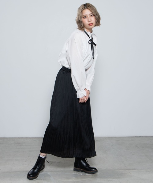 WEGO（ウィゴー）の「WEGO/サテンプリーツロングスカート（スカート・レディース・ブラック/パープル・FREE）」の8枚目の写真