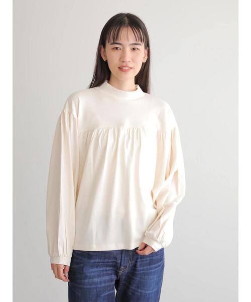 AMERICAN HOLIC(アメリカンホリック)の「ハイネックギャザーカットプルオーバー *(Tシャツ/カットソー・レディース・ベージュ/オフホワイト/ブラック・FREE)」の6枚目の写真