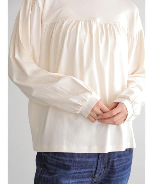 AMERICAN HOLIC(アメリカンホリック)の「ハイネックギャザーカットプルオーバー *(Tシャツ/カットソー・レディース・ベージュ/オフホワイト/ブラック・FREE)」の7枚目の写真