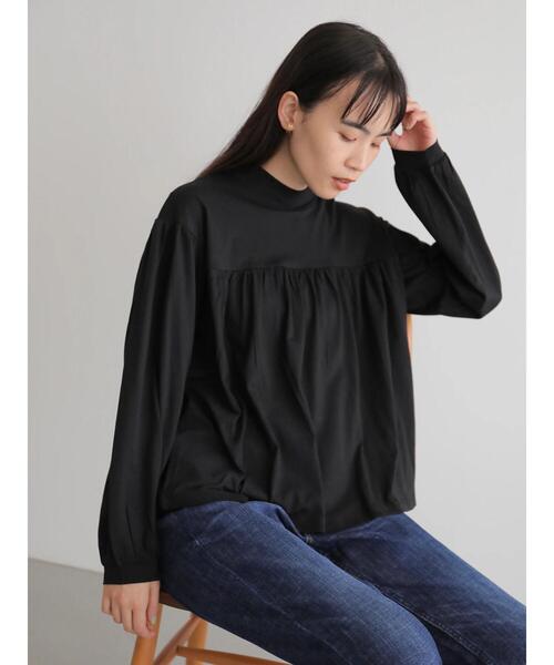 AMERICAN HOLIC(アメリカンホリック)の「ハイネックギャザーカットプルオーバー *(Tシャツ/カットソー・レディース・ベージュ/オフホワイト/ブラック・FREE)」の8枚目の写真