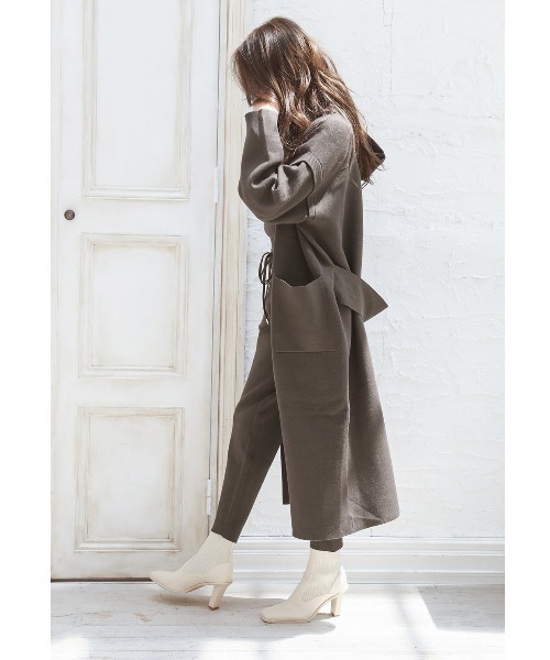 ALEXIA STAM（アリシアスタン）の「Long Knit Cardigan/ロングニットカーディガン（カーディガン/ボレロ・レディース・ブラウン/モカ/ベージュ・FREE）」の4枚目の写真