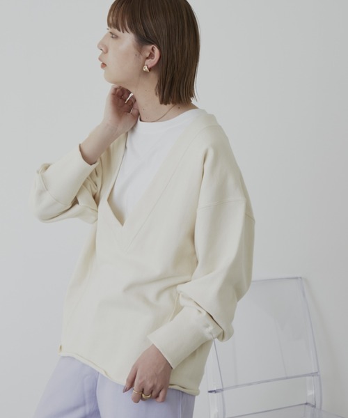 セール】深Vネックスウェットプルオーバー / AUNT MARIE 'S