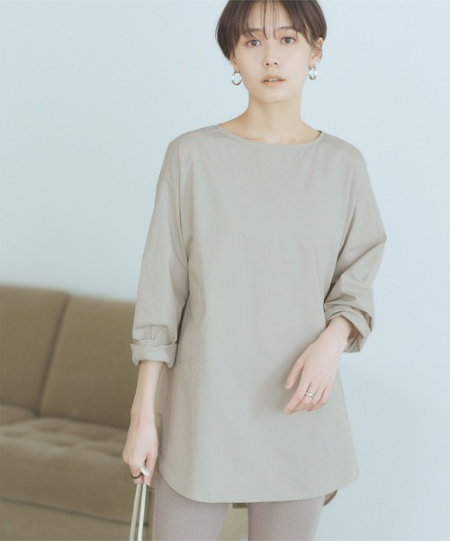 titivate(ティティベイト)の「バック釦ボートネックシャツ(シャツ/ブラウス・レディース・オフホワイト/ライトグレー/ブルー系その他・S/M)」の6枚目の写真