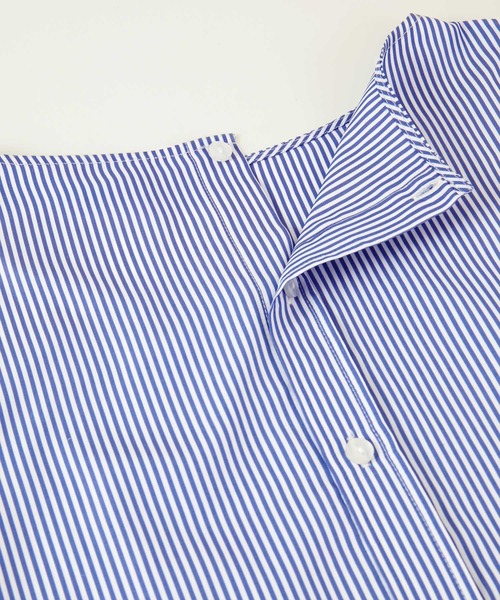 titivate(ティティベイト)の「バック釦ボートネックシャツ(シャツ/ブラウス・レディース・オフホワイト/ライトグレー/ブルー系その他・S/M)」の7枚目の写真