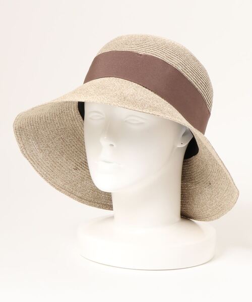 Q(キュー)の「軽量リボンキャペリン(ハット・レディース・ダークブラウン/キャメル・ONE SIZE)」の5枚目の写真