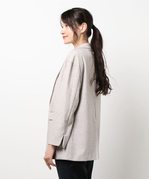 NICOLE white（ニコルホワイト）の「ダブルジャケット（テーラードジャケット・レディース・ベージュ/ネイビー/サックスブルー・FREE）」の11枚目の写真