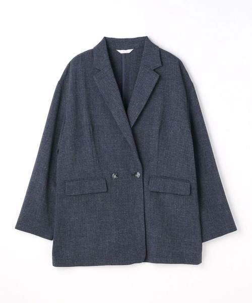 NICOLE white（ニコルホワイト）の「ダブルジャケット（テーラードジャケット・レディース・ベージュ/ネイビー/サックスブルー・FREE）」の6枚目の写真