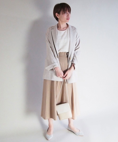 NICOLE white（ニコルホワイト）の「ダブルジャケット（テーラードジャケット・レディース・ベージュ/ネイビー/サックスブルー・FREE）」の5枚目の写真