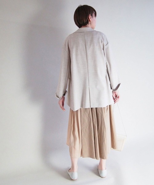 NICOLE white（ニコルホワイト）の「ダブルジャケット（テーラードジャケット・レディース・ベージュ/ネイビー/サックスブルー・FREE）」の18枚目の写真