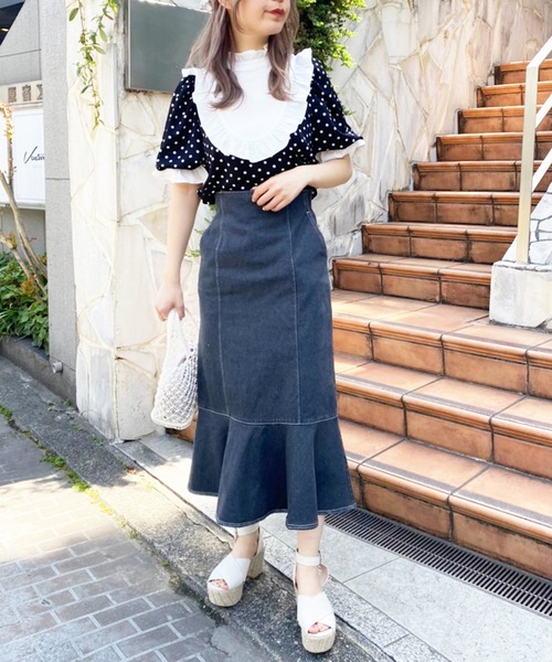 Claup ワンアフターアナザーナイスクラップ のファッション One Nice スカート Nice Another Another After マーメイドデニムスカート デニムスカート