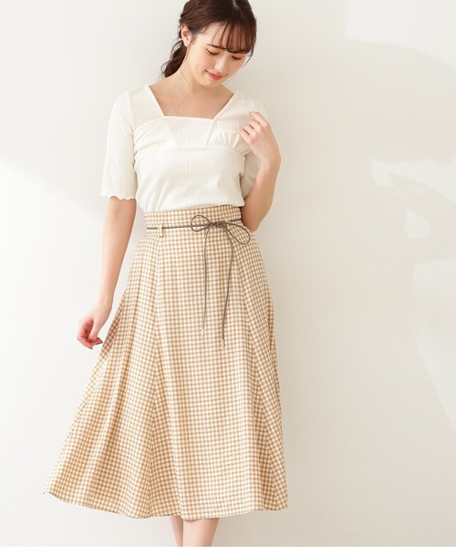 JILL by JILL STUART（ジルバイジルスチュアート）の「◇マーメイドギンガムスカート（スカート・レディース・ブラック/ベージュ・SMALL/MEDIUM）」の2枚目の写真