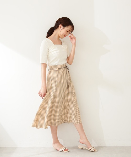 JILL by JILL STUART（ジルバイジルスチュアート）の「◇マーメイドギンガムスカート（スカート・レディース・ブラック/ベージュ・SMALL/MEDIUM）」の8枚目の写真