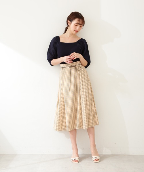 JILL by JILL STUART（ジルバイジルスチュアート）の「◇マーメイドギンガムスカート（スカート・レディース・ブラック/ベージュ・SMALL/MEDIUM）」の10枚目の写真
