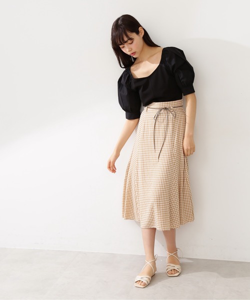 JILL by JILL STUART（ジルバイジルスチュアート）の「◇マーメイドギンガムスカート（スカート・レディース・ブラック/ベージュ・SMALL/MEDIUM）」の7枚目の写真