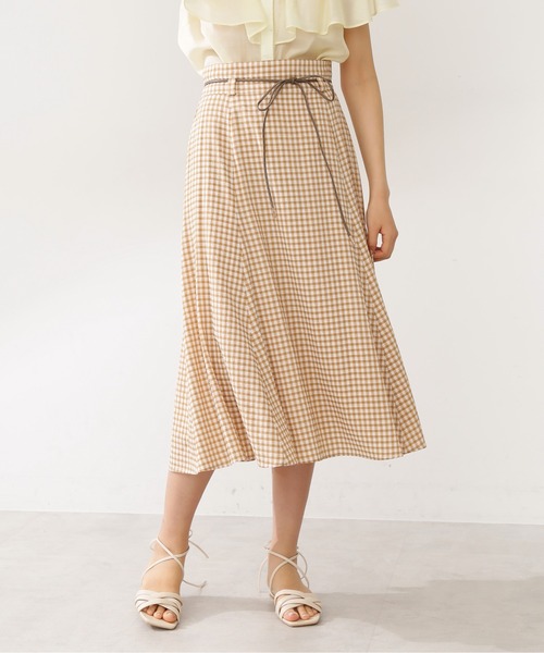 JILL by JILL STUART（ジルバイジルスチュアート）の「◇マーメイドギンガムスカート（スカート・レディース・ブラック/ベージュ・SMALL/MEDIUM）」の5枚目の写真