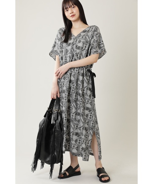 セール Gene ワンピース Heavens プリミティブプリントvネックイージーワンピース ワンピース Gene Heavens ジーンヘブンズ