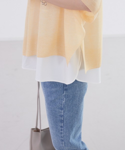 abahouse mavie(アバハウスマヴィ)の「ecru シャツヘムインナータンクショート(タンクトップ・レディース・チャコールグレー/グレイッシュベージュ/ホワイト・フリー)」の2枚目の写真