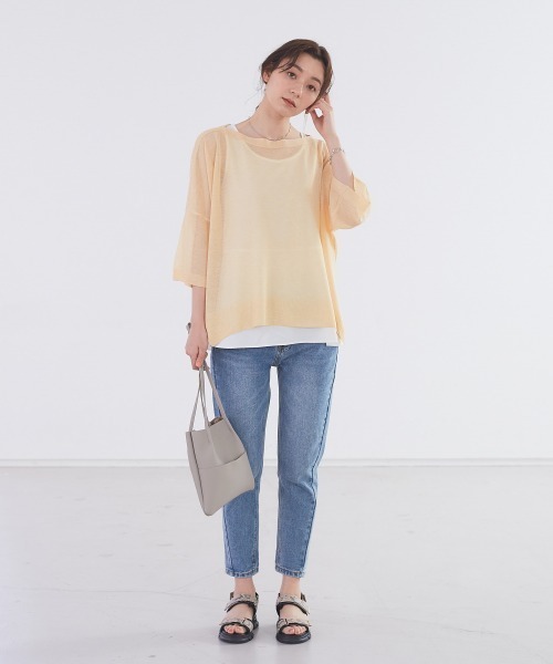 abahouse mavie(アバハウスマヴィ)の「ecru シャツヘムインナータンクショート(タンクトップ・レディース・チャコールグレー/グレイッシュベージュ/ホワイト・フリー)」の8枚目の写真