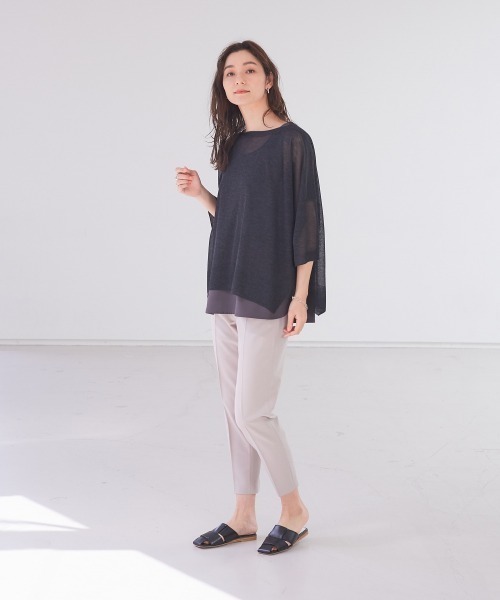 abahouse mavie(アバハウスマヴィ)の「ecru シャツヘムインナータンクショート(タンクトップ・レディース・チャコールグレー/グレイッシュベージュ/ホワイト・フリー)」の14枚目の写真