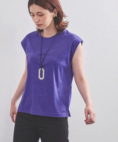 UNITED ARROWS（ユナイテッドアローズ）の「UWSC SMOOTH フレンチスリーブ カットソー◆（Tシャツ/カットソー・レディース・ホワイト/ブラック/パープル・FREE）」の12枚目の写真