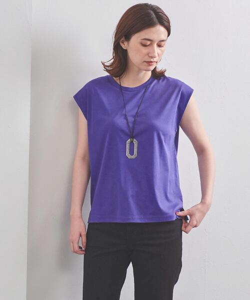 UNITED ARROWS（ユナイテッドアローズ）の「UWSC SMOOTH フレンチスリーブ カットソー◆（Tシャツ/カットソー・レディース・ホワイト/ブラック/パープル・FREE）」の13枚目の写真