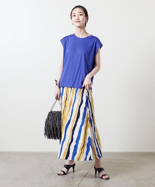 UNITED ARROWS（ユナイテッドアローズ）の「UWSC SMOOTH フレンチスリーブ カットソー◆（Tシャツ/カットソー・レディース・ホワイト/ブラック/パープル・FREE）」の20枚目の写真