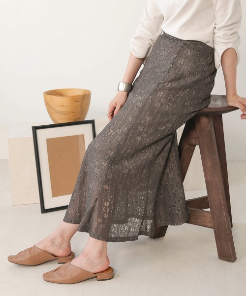 Bab（バブ）の「【WEB限定】レースマーメイドスカート（スカート・レディース・ベージュ/カーキ・38）」の17枚目の写真