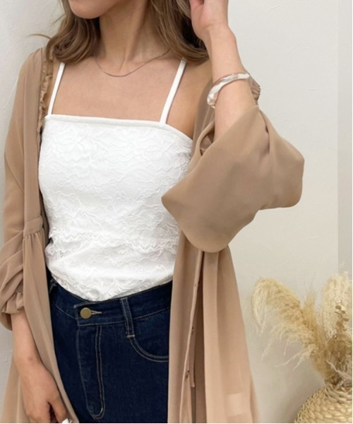 apres jour clair（アプレジュールクレア）の「【apres jour clair】カップ付きバッククロスキャミ【ZOZOTOWN限定アイテム】（キャミソール・レディース・ホワイト系その他/モカ/ライトベージュ/ブラウン系その他/オフホワイト/ベージュ系その他・X-LARGE/フリー）」の3枚目の写真