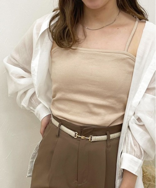 apres jour clair（アプレジュールクレア）の「【apres jour clair】カップ付きバッククロスキャミ【ZOZOTOWN限定アイテム】（キャミソール・レディース・ホワイト系その他/モカ/ライトベージュ/ブラウン系その他/オフホワイト/ベージュ系その他・X-LARGE/フリー）」の6枚目の写真