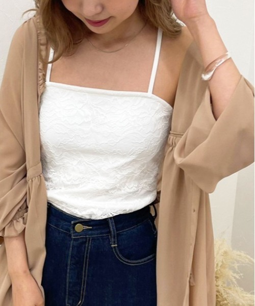 apres jour clair（アプレジュールクレア）の「【apres jour clair】カップ付きバッククロスキャミ【ZOZOTOWN限定アイテム】（キャミソール・レディース・ホワイト系その他/モカ/ライトベージュ/ブラウン系その他/オフホワイト/ベージュ系その他・X-LARGE/フリー）」の12枚目の写真