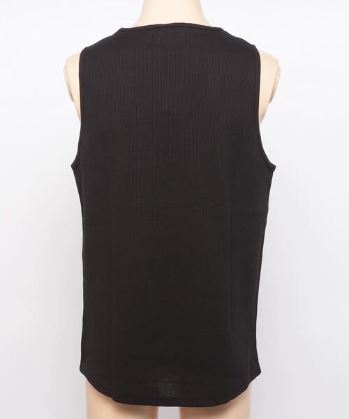 WEGO（ウィゴー）の「WEGO/ワッフルラウンドタンクトップ（タンクトップ・メンズ・ブラック/杢グレー/ホワイト・MEDIUM/SMALL/LARGE）」の21枚目の写真