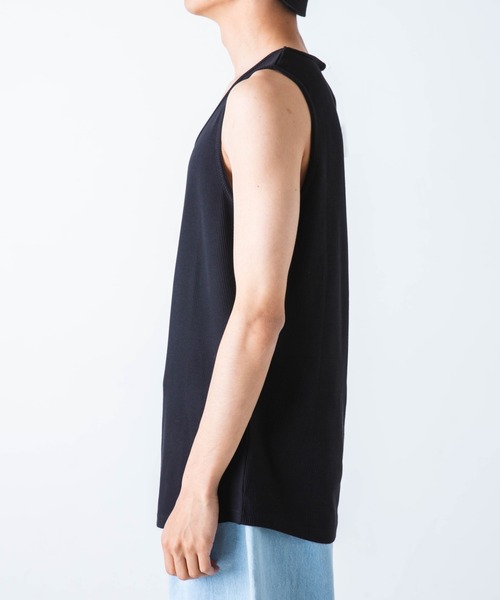 WEGO（ウィゴー）の「WEGO/ワッフルラウンドタンクトップ（タンクトップ・メンズ・ブラック/杢グレー/ホワイト・MEDIUM/SMALL/LARGE）」の7枚目の写真