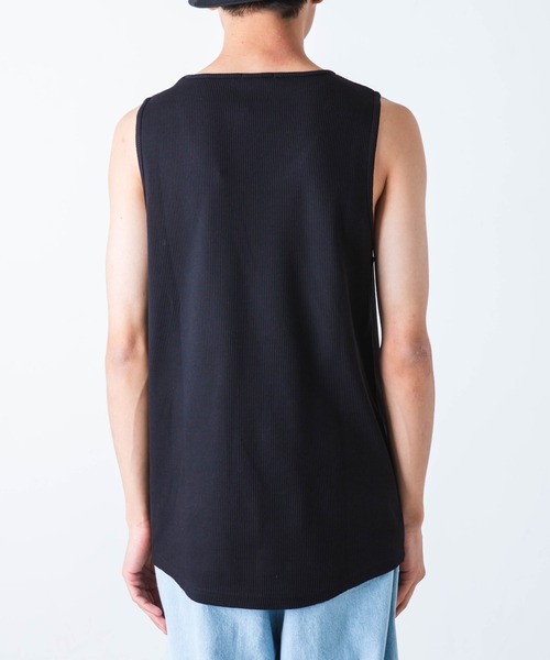 WEGO（ウィゴー）の「WEGO/ワッフルラウンドタンクトップ（タンクトップ・メンズ・ブラック/杢グレー/ホワイト・MEDIUM/SMALL/LARGE）」の8枚目の写真