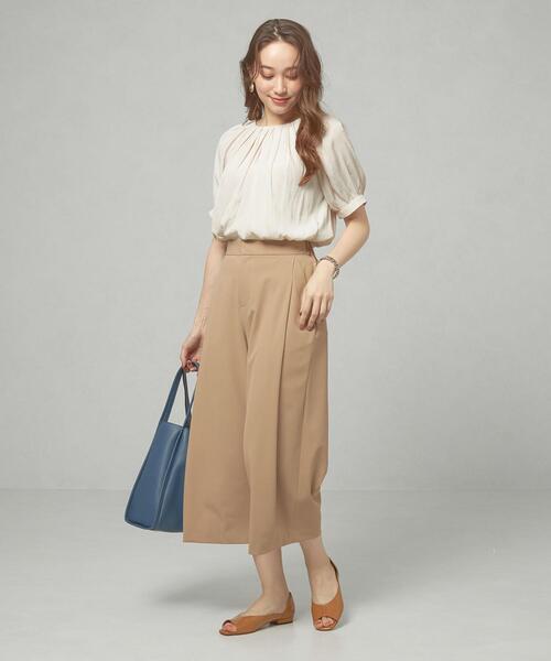 closet story（クローゼットストーリー）の「＜closet story＞ ポリエステルサテン ギャザー ブラウス（シャツ/ブラウス・レディース・ネイビー/オフホワイト/ライム・FREE）」の13枚目の写真