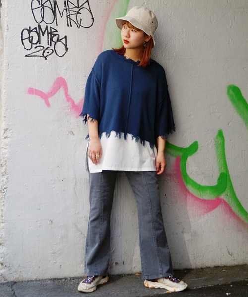 179/WG（イチナナキュウダブルジー）の「ダメージニットセット（アンサンブル・レディース・ブルー/パープル/ライトグレー・FREE）」の16枚目の写真