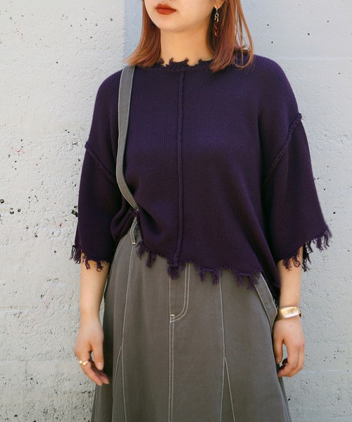 179/WG（イチナナキュウダブルジー）の「ダメージニットセット（アンサンブル・レディース・ブルー/パープル/ライトグレー・FREE）」の9枚目の写真