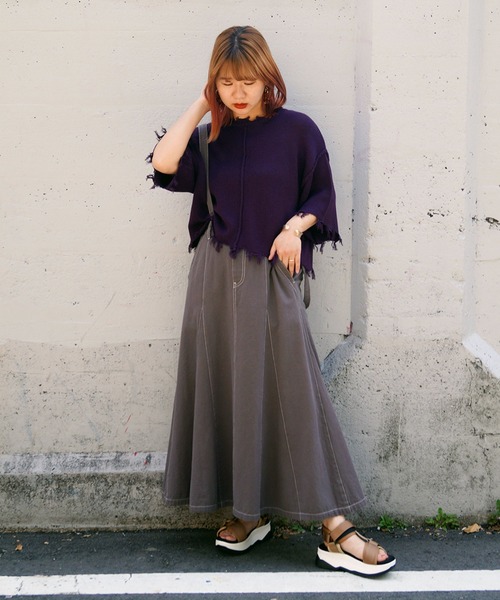 179/WG（イチナナキュウダブルジー）の「ダメージニットセット（アンサンブル・レディース・ブルー/パープル/ライトグレー・FREE）」の6枚目の写真