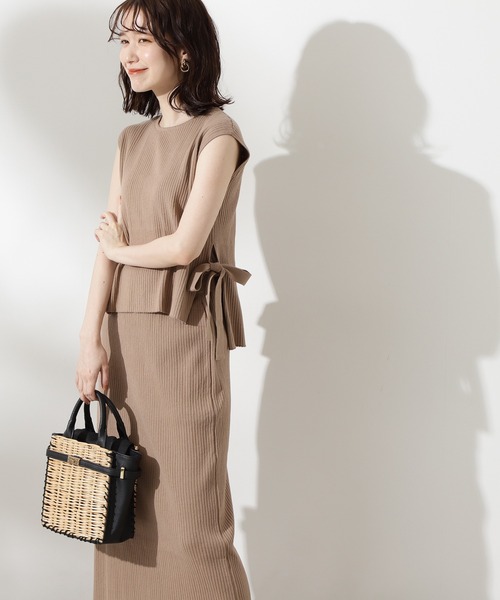 N.（N. Natural Beauty Basic）（エヌエヌナチュラルビューティーベーシック）の「◆ワイドリブベストセットアップ（ワンピース・レディース・ベージュ/オレンジ/ブルー/ブラック・MEDIUM）」の5枚目の写真