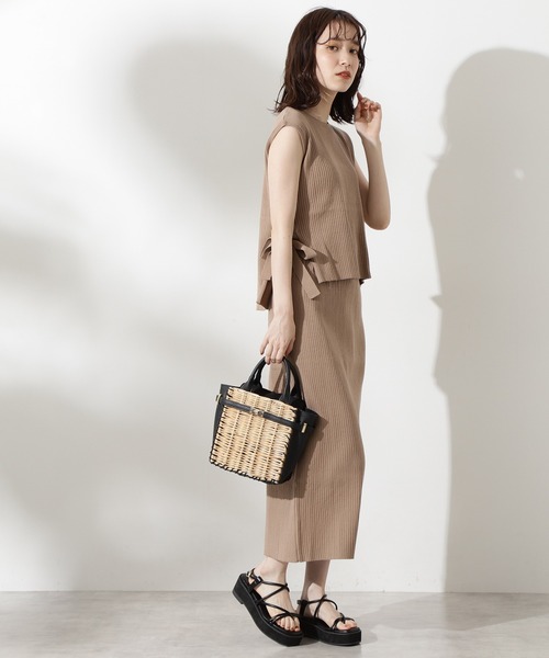 N.（N. Natural Beauty Basic）（エヌエヌナチュラルビューティーベーシック）の「◆ワイドリブベストセットアップ（ワンピース・レディース・ベージュ/オレンジ/ブルー/ブラック・MEDIUM）」の6枚目の写真