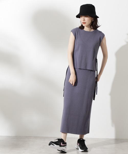 N.（N. Natural Beauty Basic）（エヌエヌナチュラルビューティーベーシック）の「◆ワイドリブベストセットアップ（ワンピース・レディース・ベージュ/オレンジ/ブルー/ブラック・MEDIUM）」の10枚目の写真