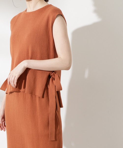 N.（N. Natural Beauty Basic）（エヌエヌナチュラルビューティーベーシック）の「◆ワイドリブベストセットアップ（ワンピース・レディース・ベージュ/オレンジ/ブルー/ブラック・MEDIUM）」の12枚目の写真