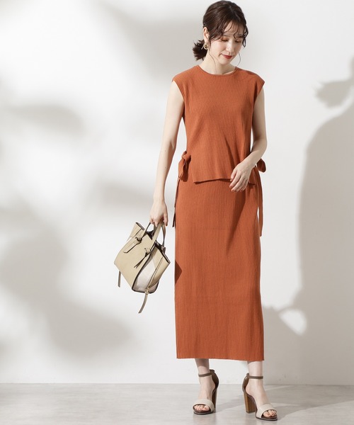 N.（N. Natural Beauty Basic）（エヌエヌナチュラルビューティーベーシック）の「◆ワイドリブベストセットアップ（ワンピース・レディース・ベージュ/オレンジ/ブルー/ブラック・MEDIUM）」の9枚目の写真