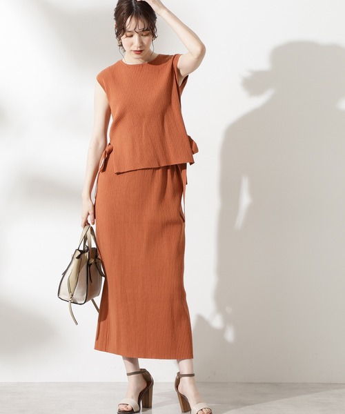 N.（N. Natural Beauty Basic）（エヌエヌナチュラルビューティーベーシック）の「◆ワイドリブベストセットアップ（ワンピース・レディース・ベージュ/オレンジ/ブルー/ブラック・MEDIUM）」の19枚目の写真